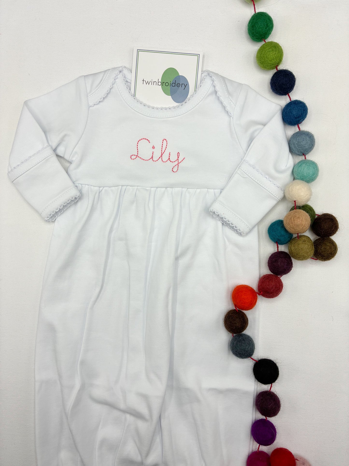 Machine Embroidery | Cotton Baby Gown with Name