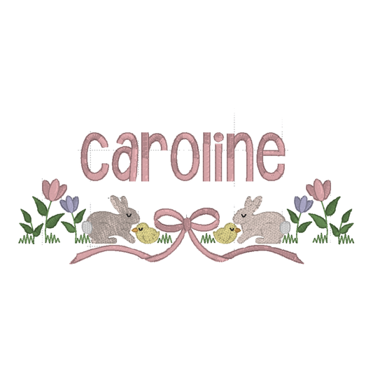 Machine Embroidered | Easter - Floral Bunny