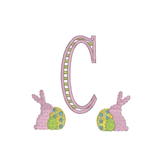 Machine Embroidered | Easter - Bunny Monogram
