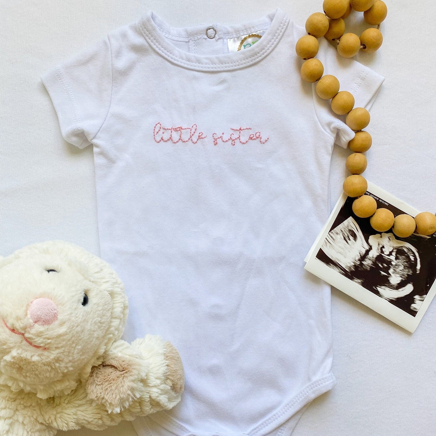 Hand Embroidered | Little Sister Onesie