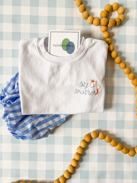 Hand Embroidered | Big Brother with Stork