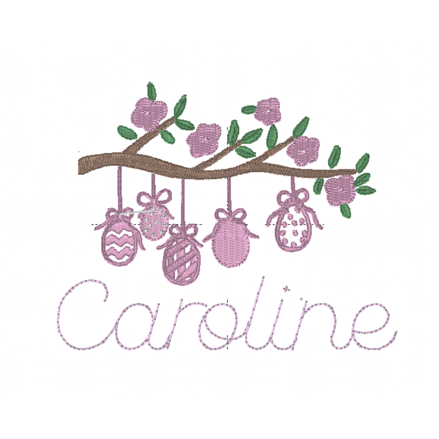 Machine Embroidered | Dogwood Tree with Eggs