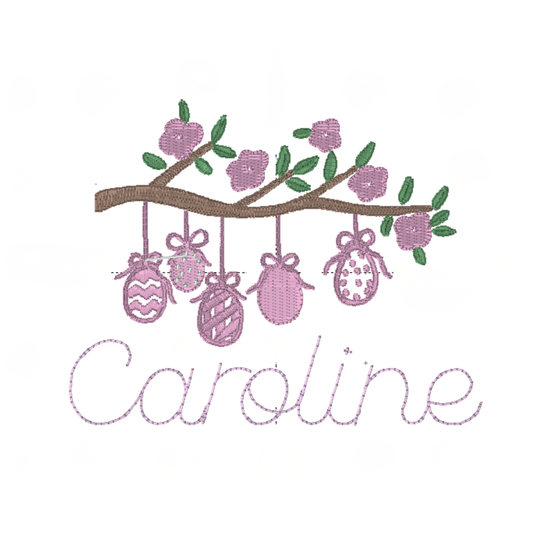 Machine Embroidered | Dogwood Tree with Eggs