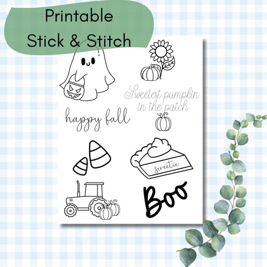 Fall Stick and Stitch Designs: Baby & New Mom Gift (Digital Download