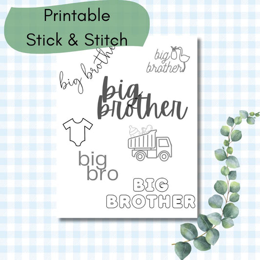 Big Brother Embroidery Stick and Stitch Patterns