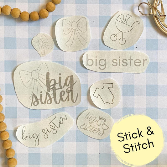 Big Sister Embroidery Stencil