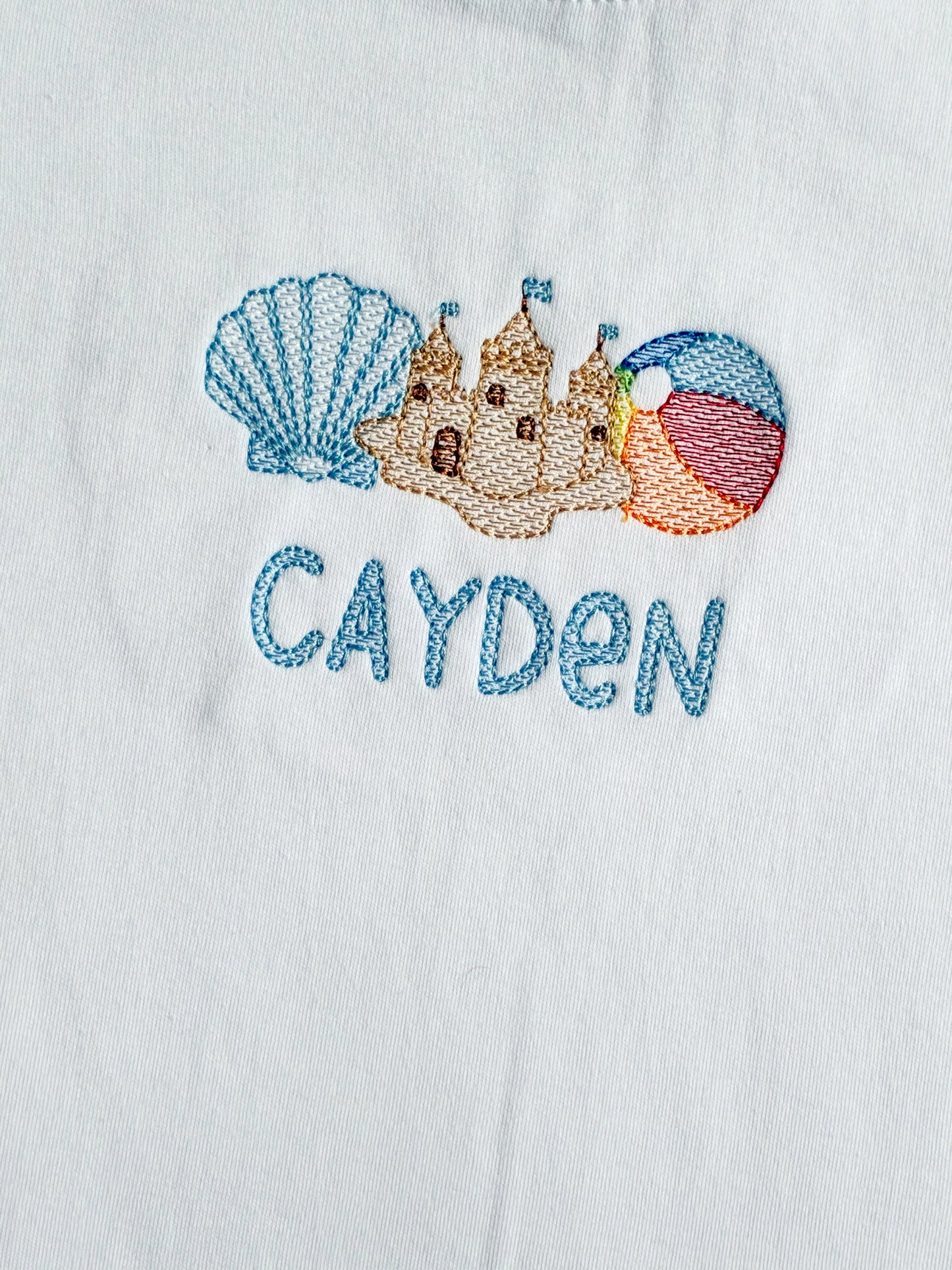 Machine Embroidery | Sandcastle Beach