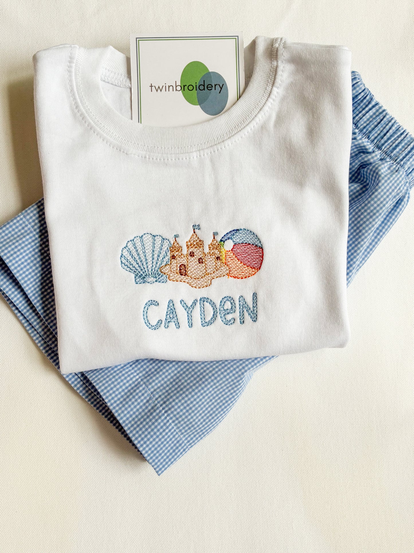 Machine Embroidery | Sandcastle Beach