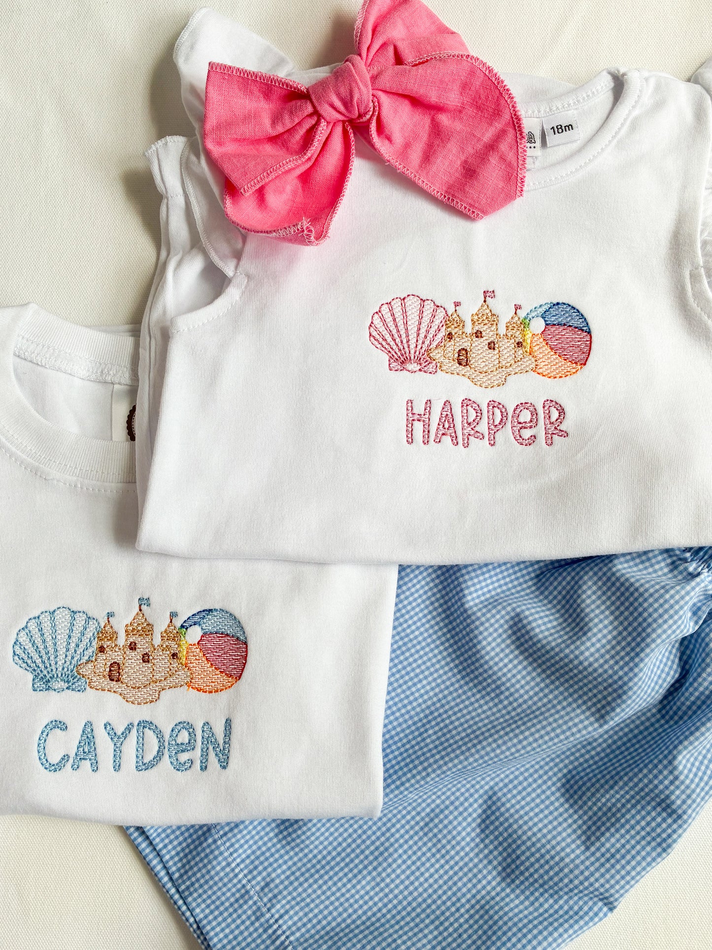 Machine Embroidery | Sandcastle Beach