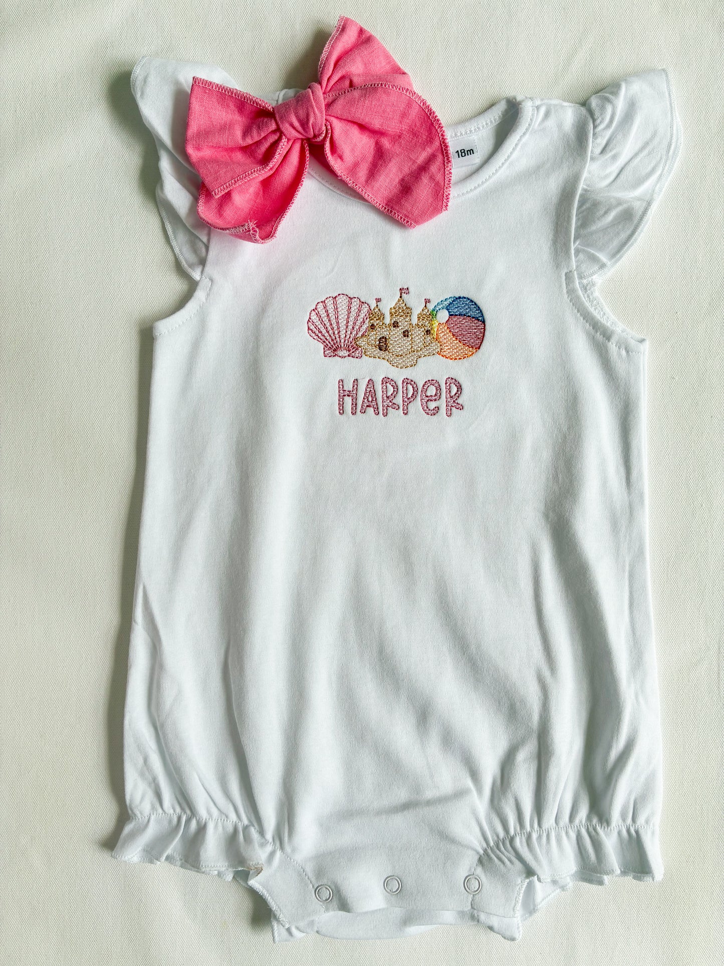 Machine Embroidery | Sandcastle Beach