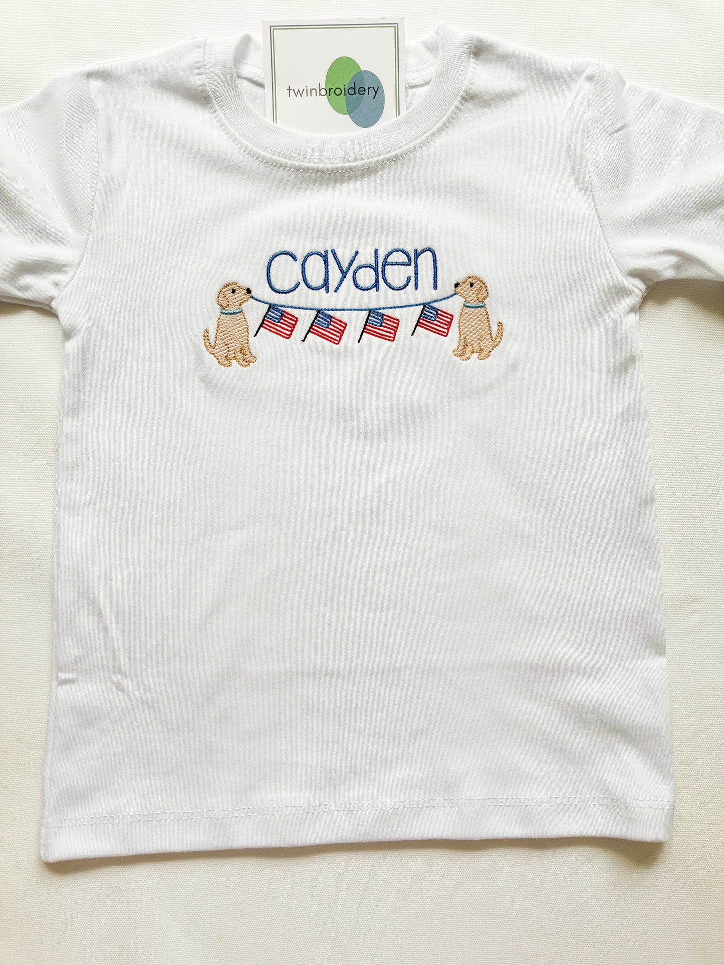 Machine Embroidery | Golden American Bunting