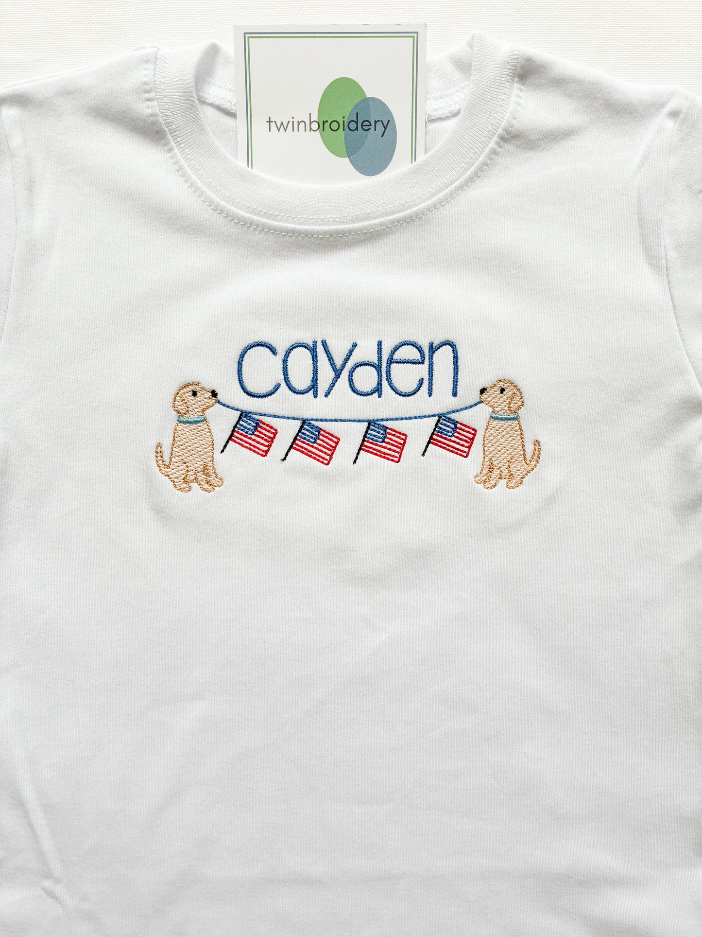 Machine Embroidery | Golden American Bunting