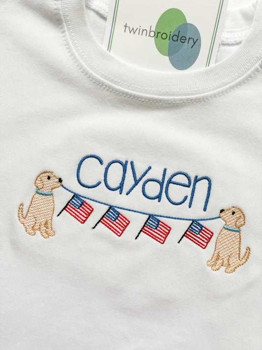 Machine Embroidery | Golden American Bunting