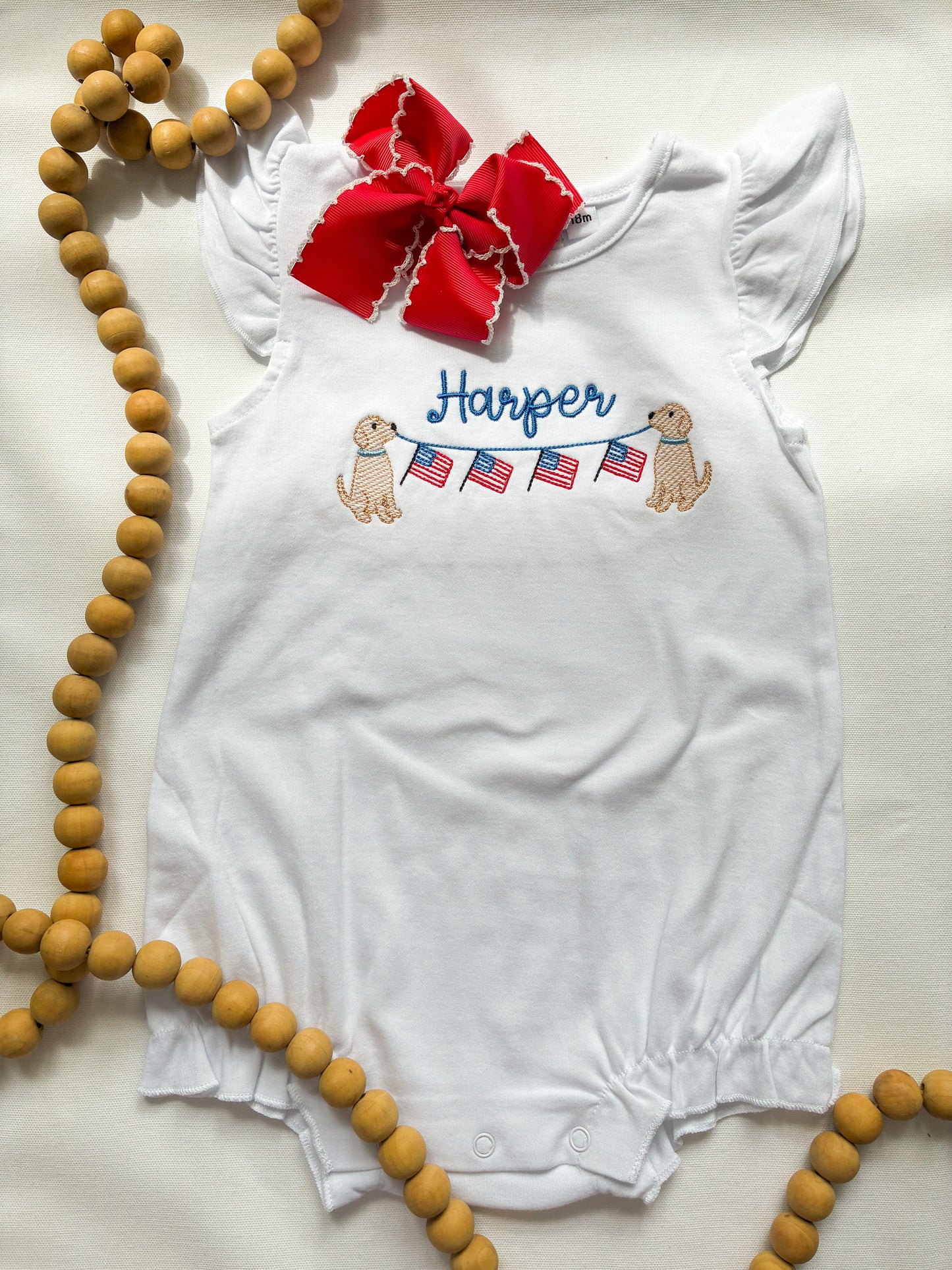 Machine Embroidery | Golden American Bunting