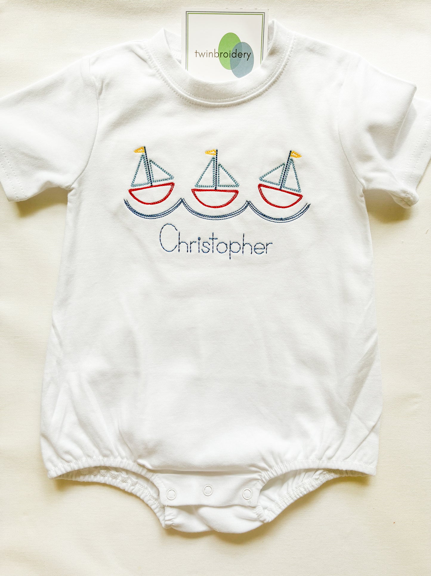 Machine Embroidery | Sailboats