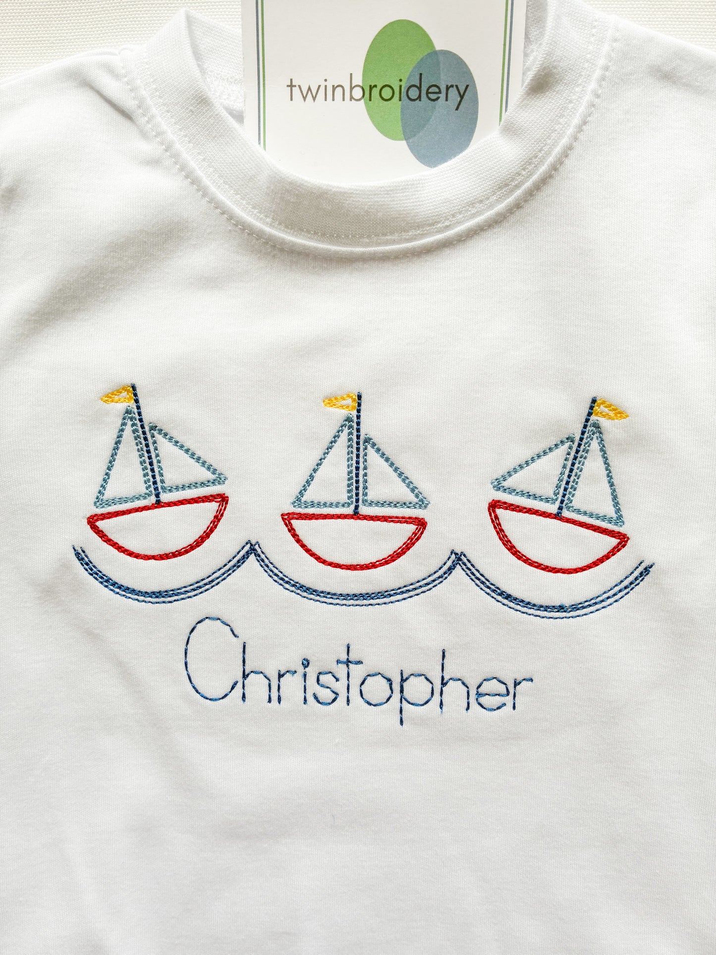 Machine Embroidery | Sailboats