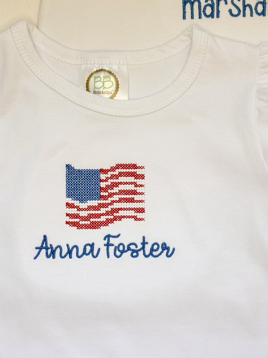 Machine Embroidery | Cross Stitch American Flag