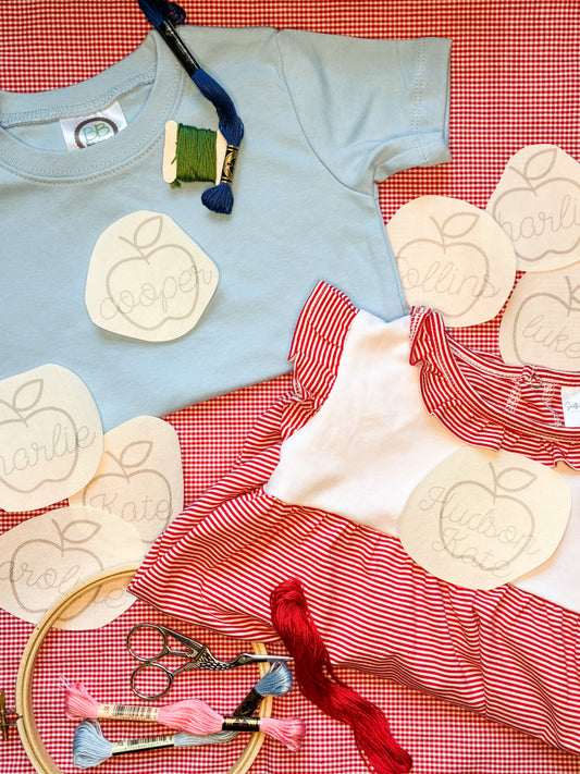 Stick & Stitch Stencil | Back to School Apple