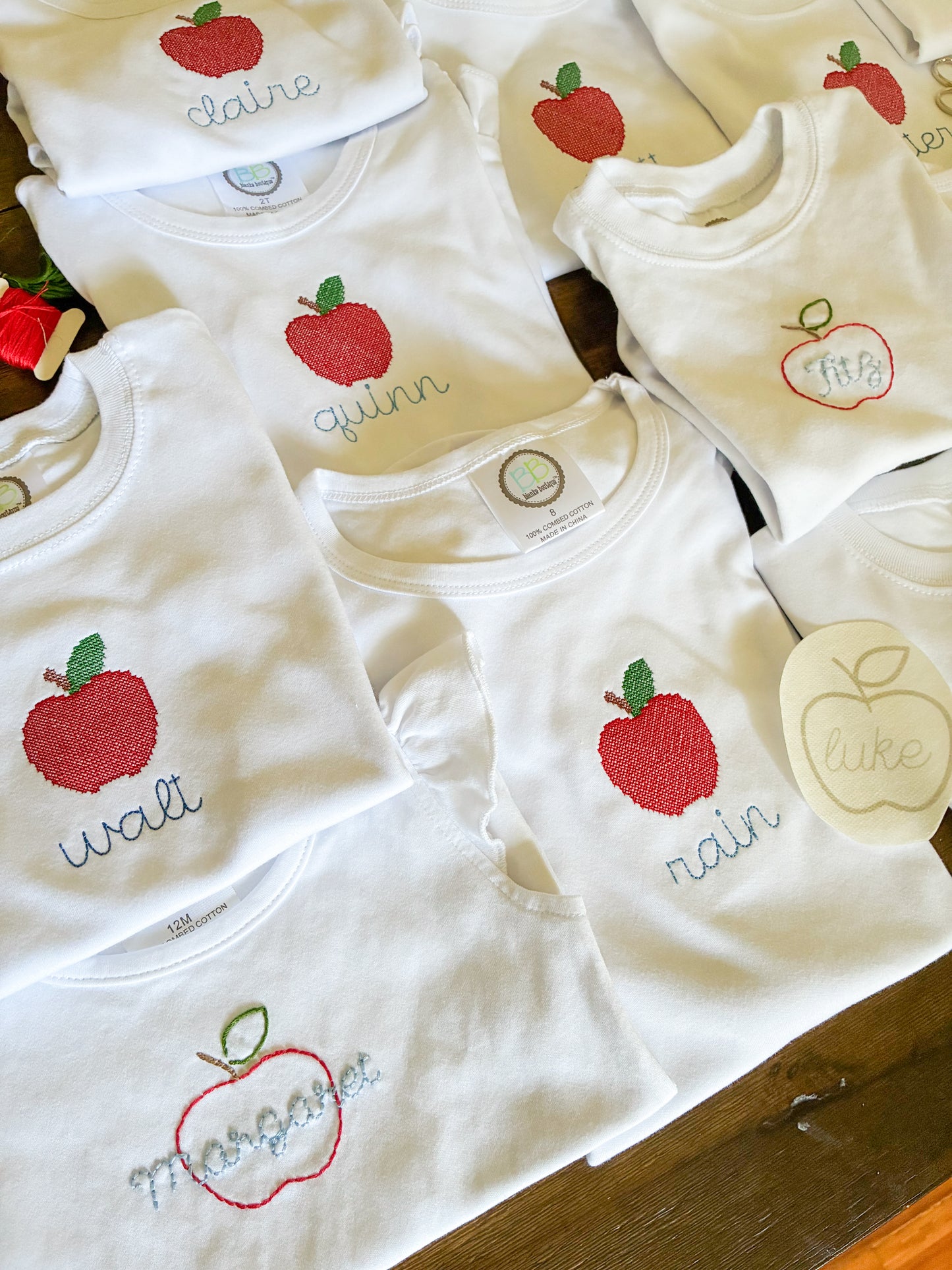 Machine Embroidery | Cross Stitch Apple Back to School Shirt