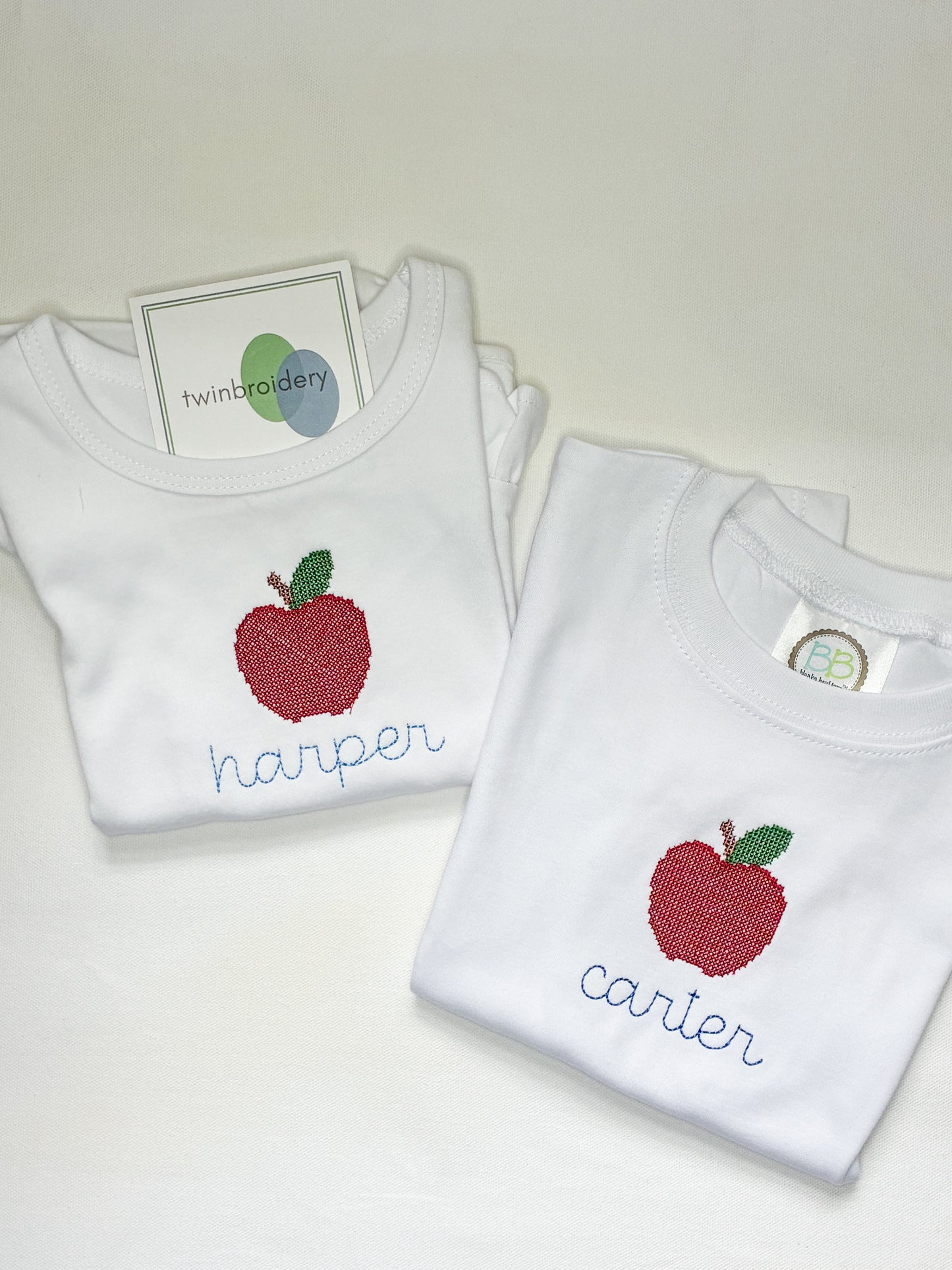 Machine Embroidery | Cross Stitch Apple Back to School Shirt