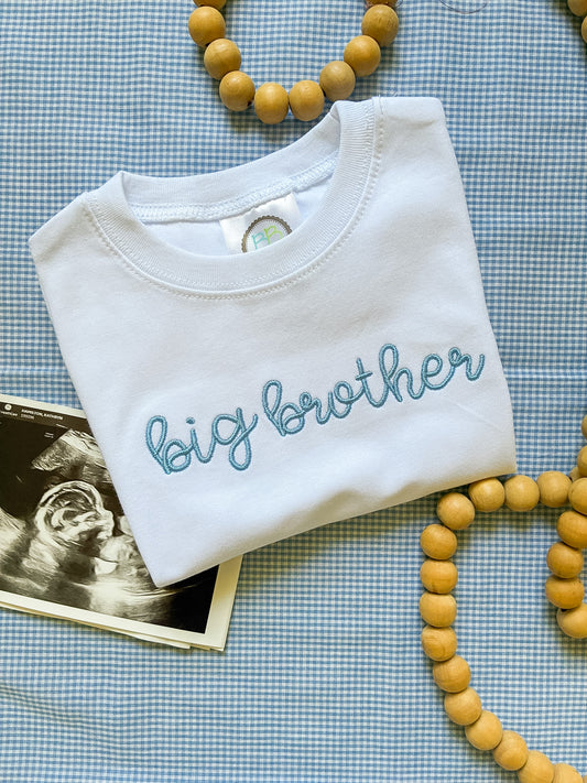 Machine Embroidered | Big Brother Modern Script Centered