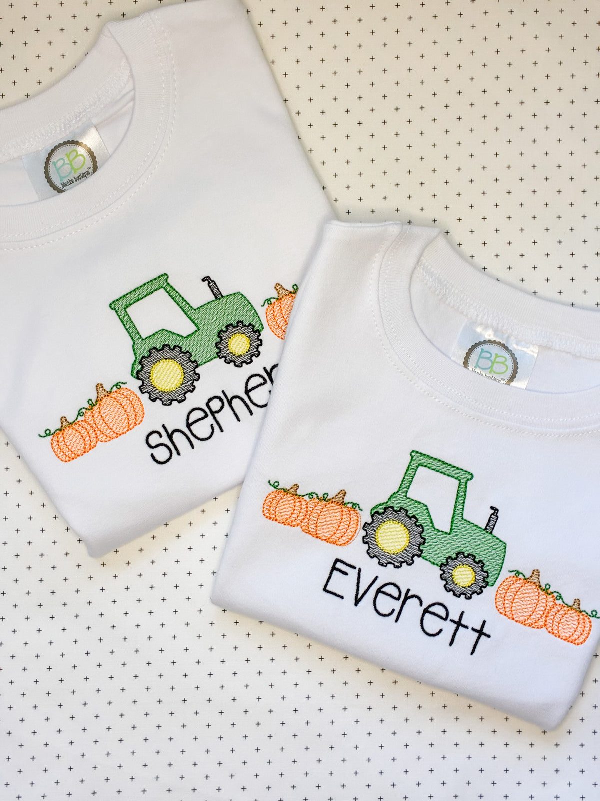 Machine Embroidery | Tractor and Pumpkins