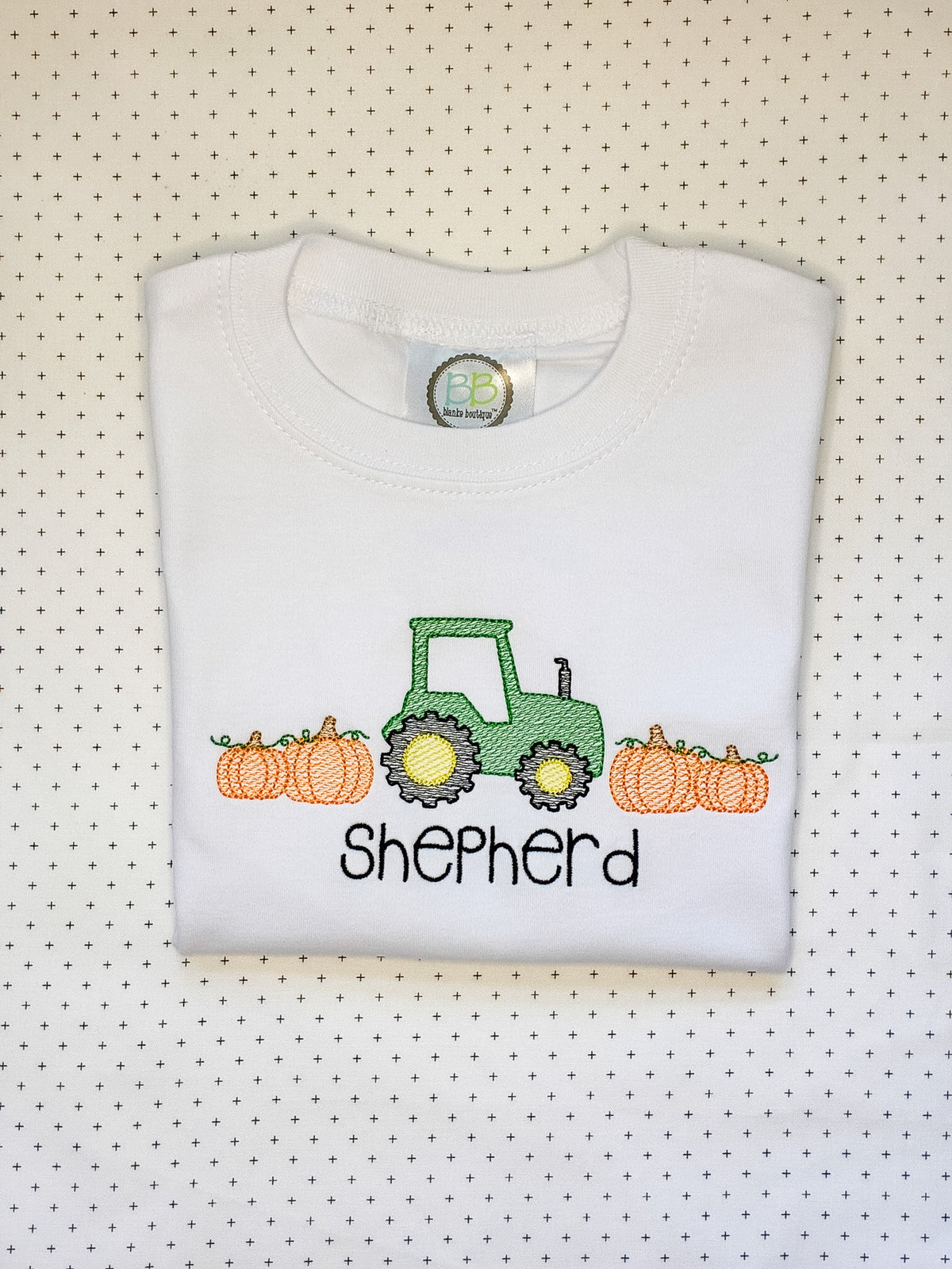 Machine Embroidery | Tractor and Pumpkins