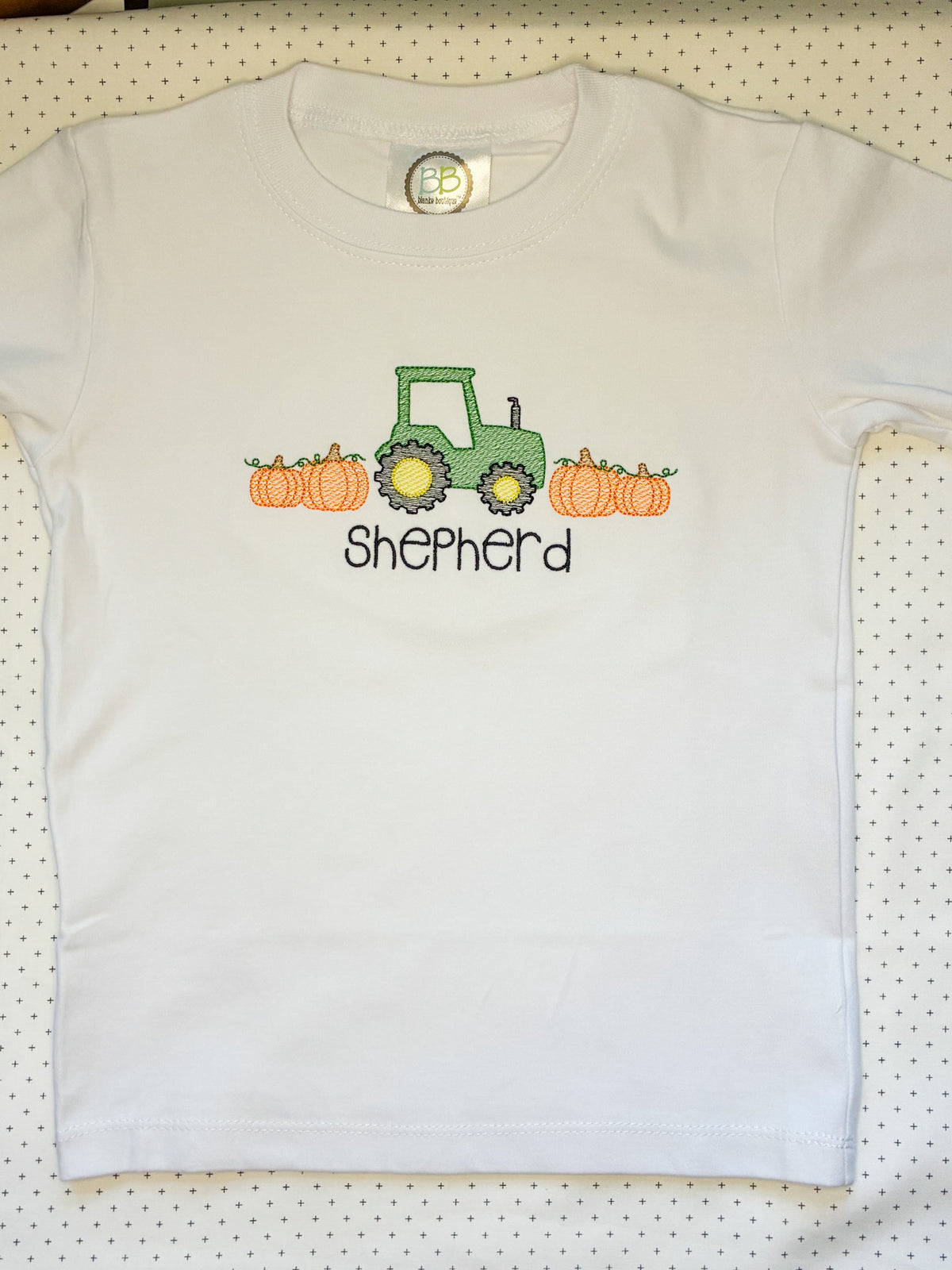 Machine Embroidery | Tractor and Pumpkins