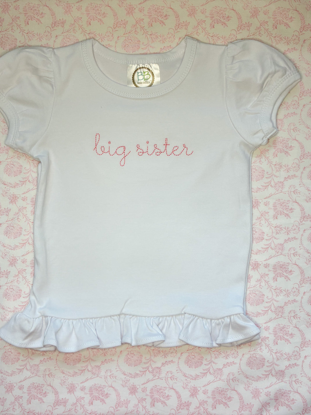Machine Embroidered | Big Sister Classic Script Centered