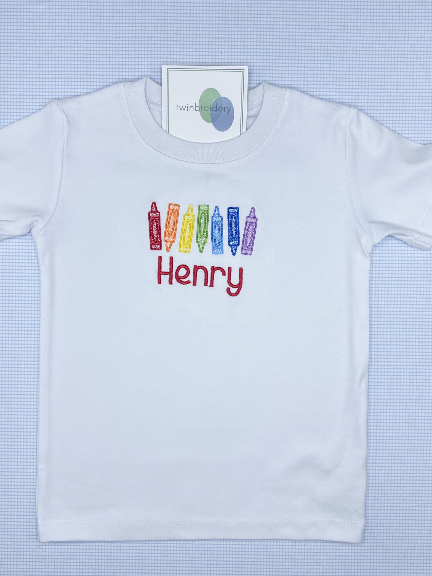 Machine Embroidery | Crayon Back to School Shirt