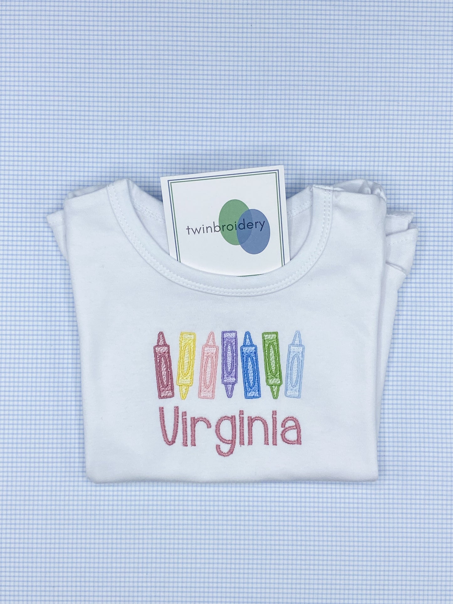 Machine Embroidery | Crayon Back to School Shirt