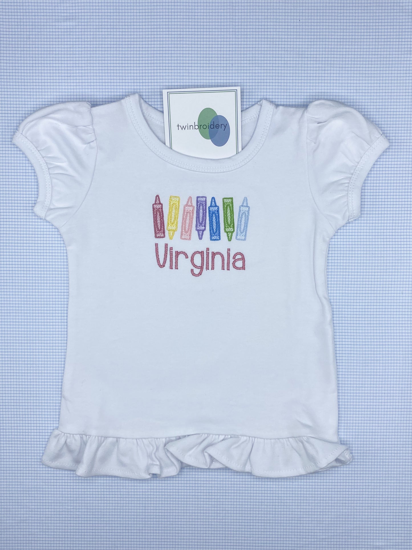 Machine Embroidery | Crayon Back to School Shirt