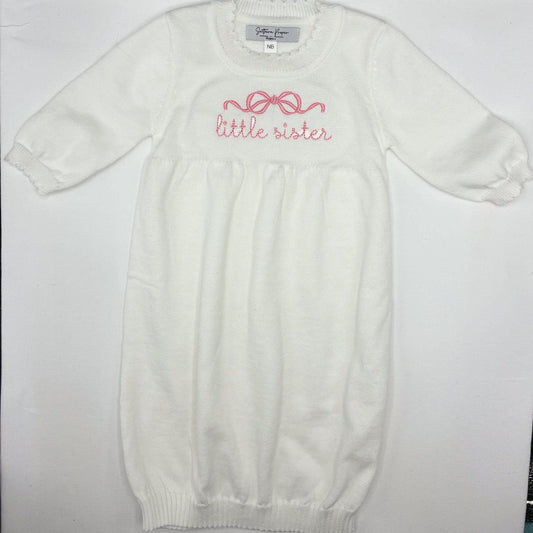 Machine Embroidered | Little Sister Knit Gown