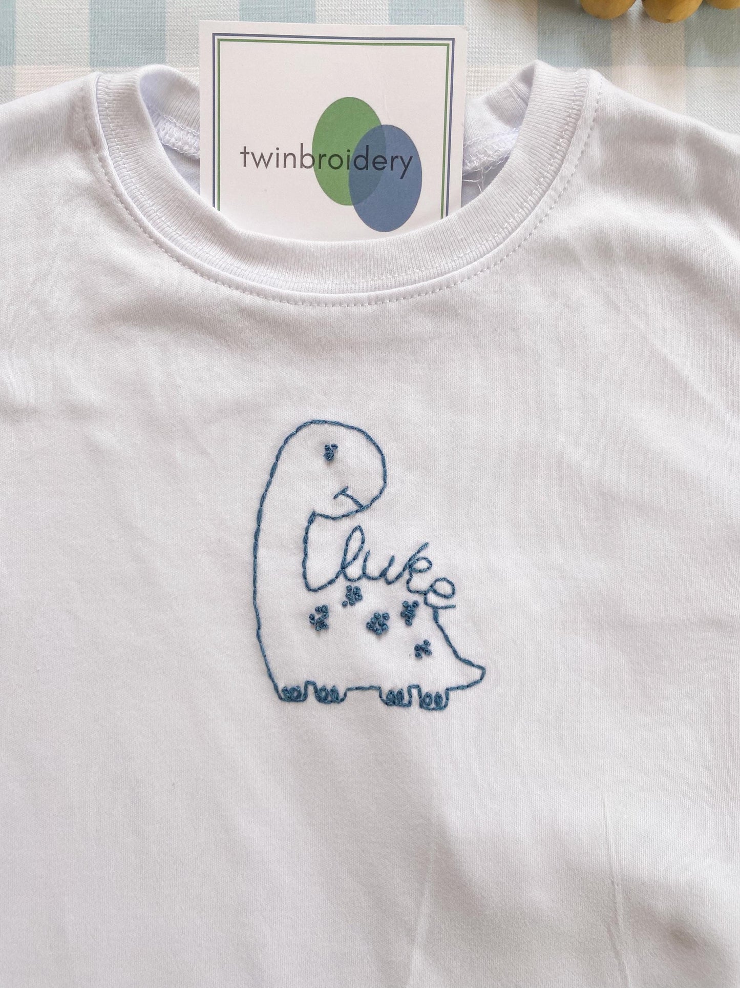 Hand Embroidered | Personalized Dinosaur Shirt