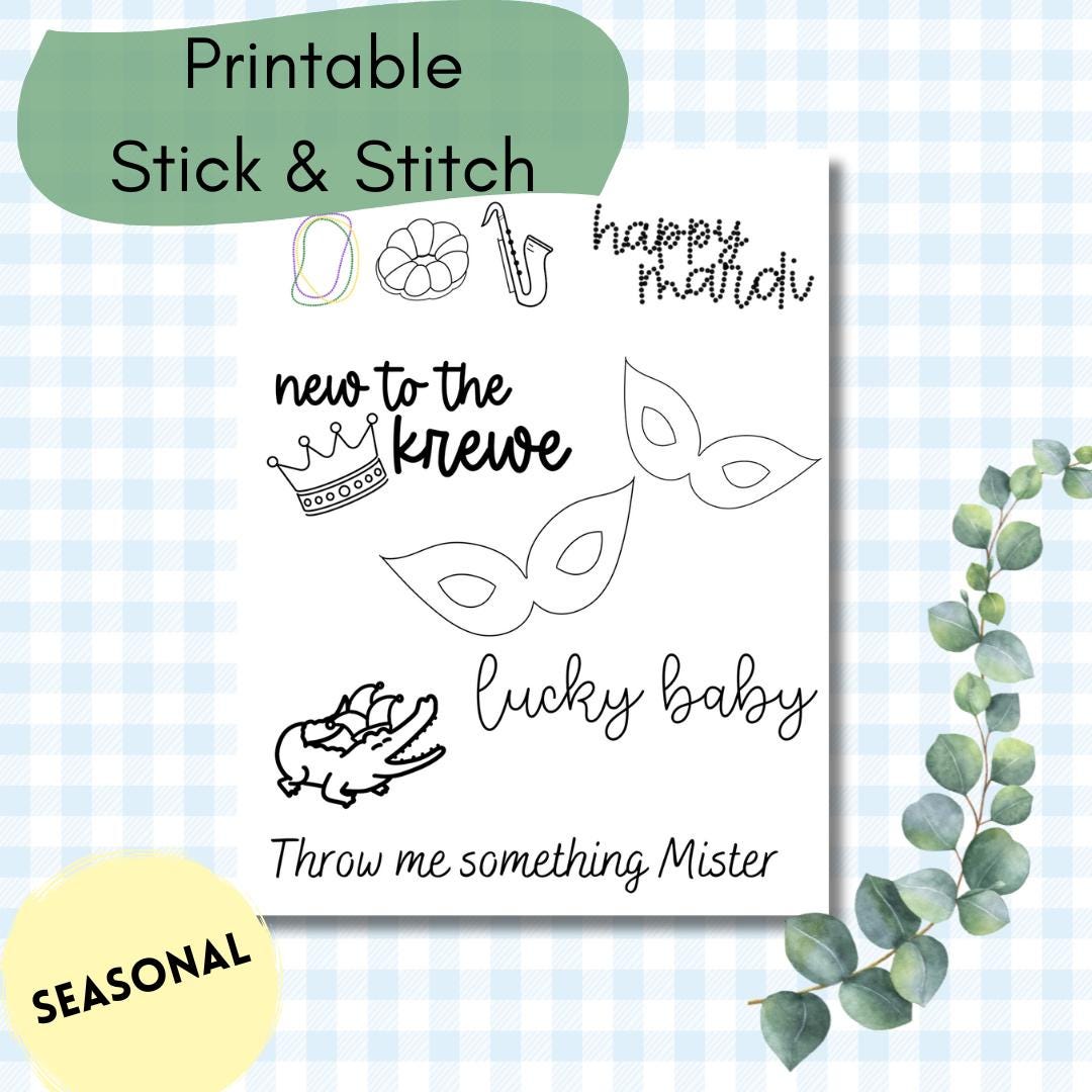 Mardi Gras DIY Embroidery Pattern