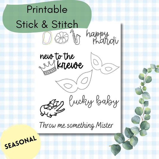 Mardi Gras DIY Embroidery Pattern