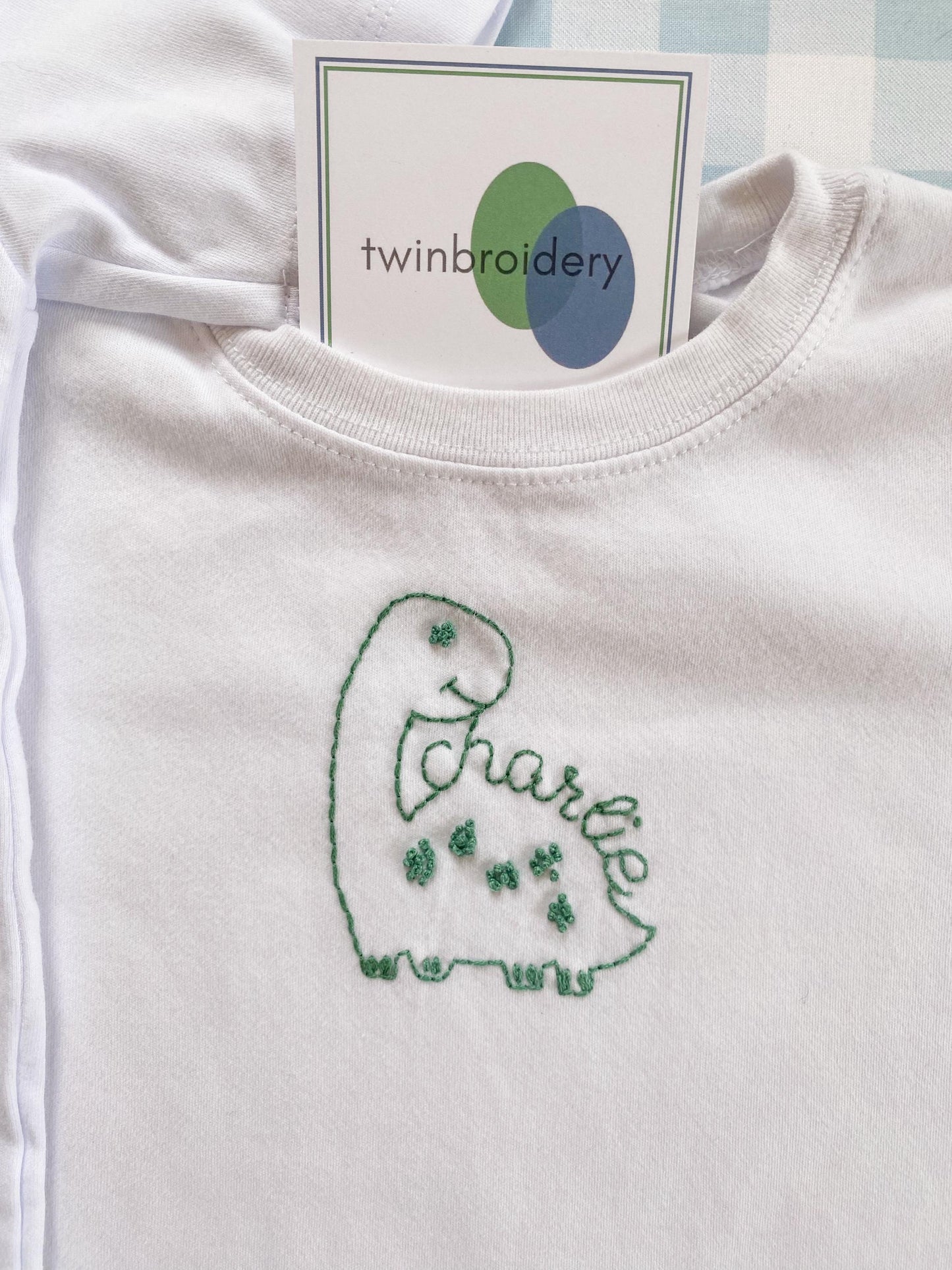 Hand Embroidered | Personalized Dinosaur Shirt