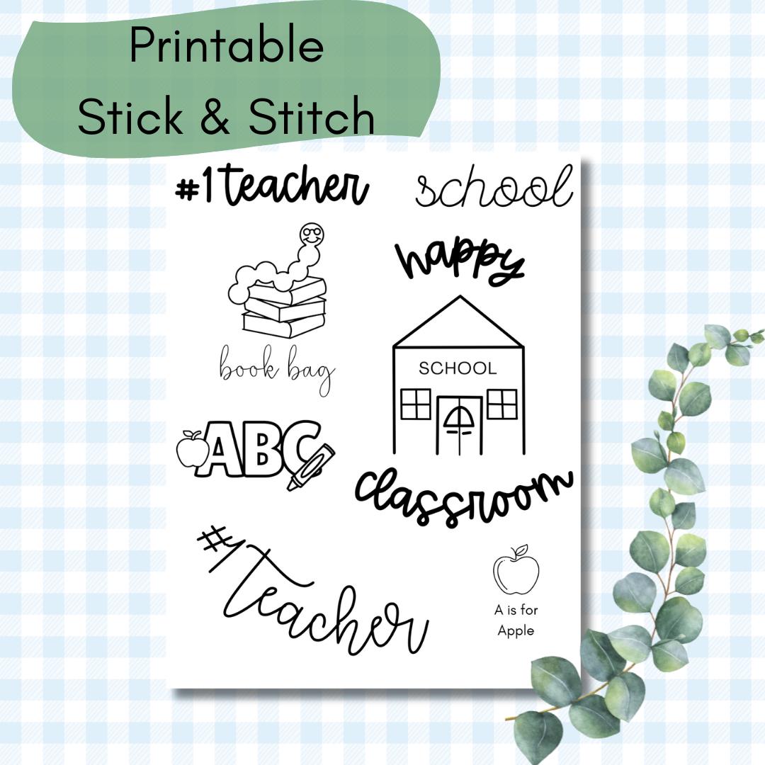 Teacher & School Hand Embroidery Pattern