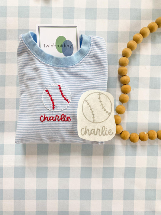 Personalized Stick & Stitch | Baseball