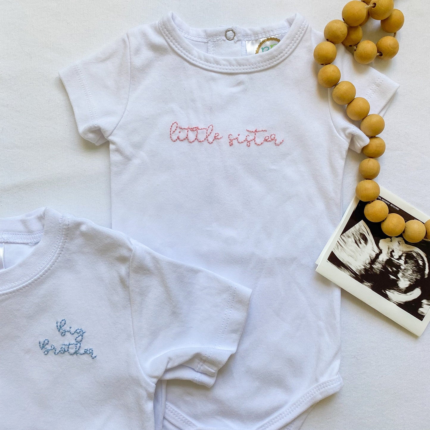 Hand Embroidered | Little Sister Onesie