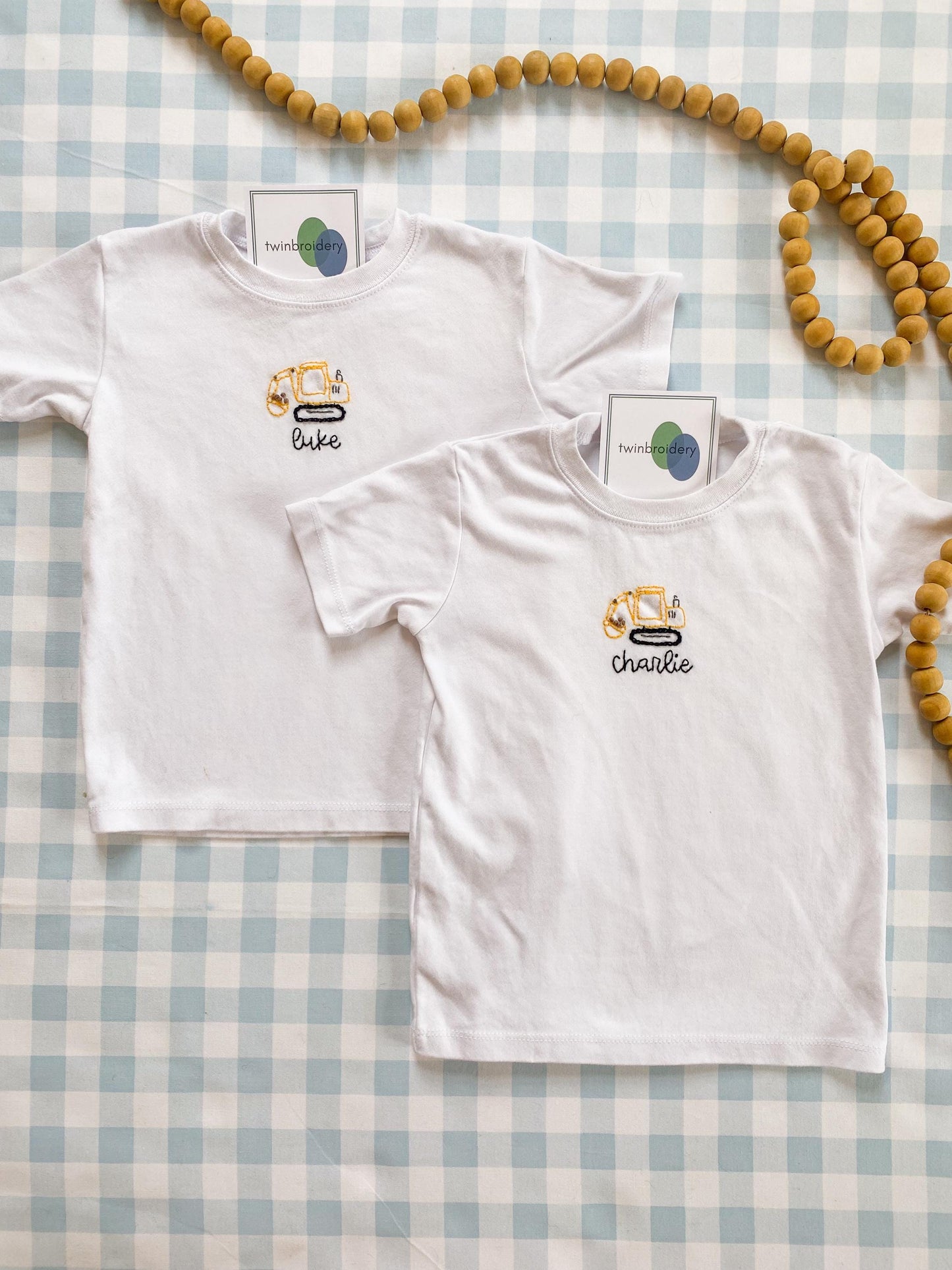 Hand Embroidered | Excavator Shirt with Name