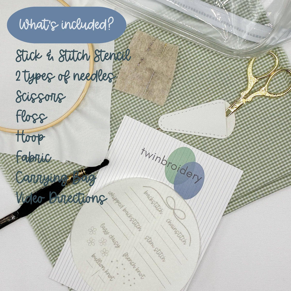 Learn to Hand Embroider, DIY Hand Embroidery Kit, Supplies to Learn to Stitch Kids Clothes, Pattern to Learn Hand Embroidery, Stick & Stitch